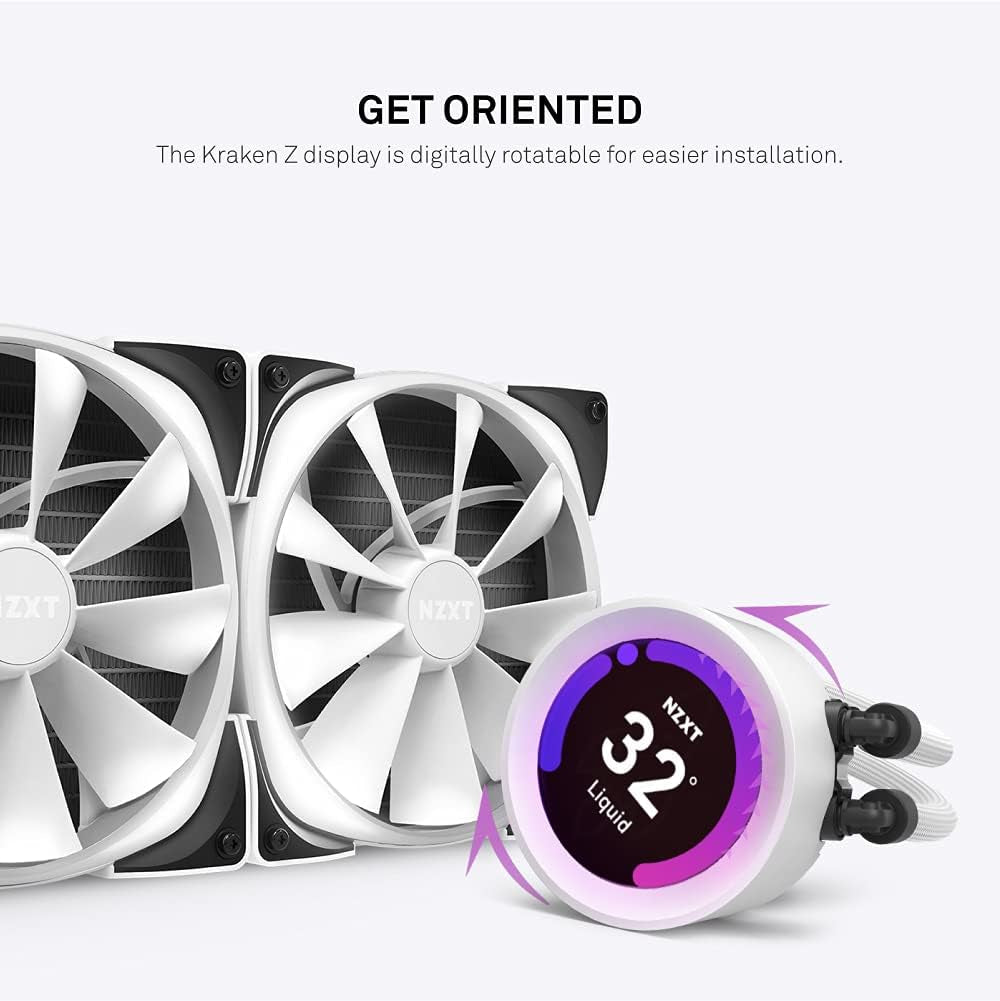 Kraken Z53 240Mm - RL-KRZ53-01 - AIO RGB CPU Liquid Cooler - Customizable LCD Display - Improved Pump - Powered by CAM V4 - RGB Connector - Aer P 120Mm Radiator Fans (2 Included)