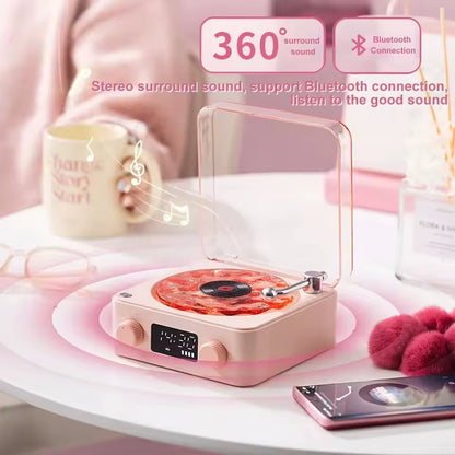 Mini Retro White Noise Bluetooth Speaker Portable Vintage Sleep Aid Bluetooth Speaker Subwoofer with RGB Light Support TF Card