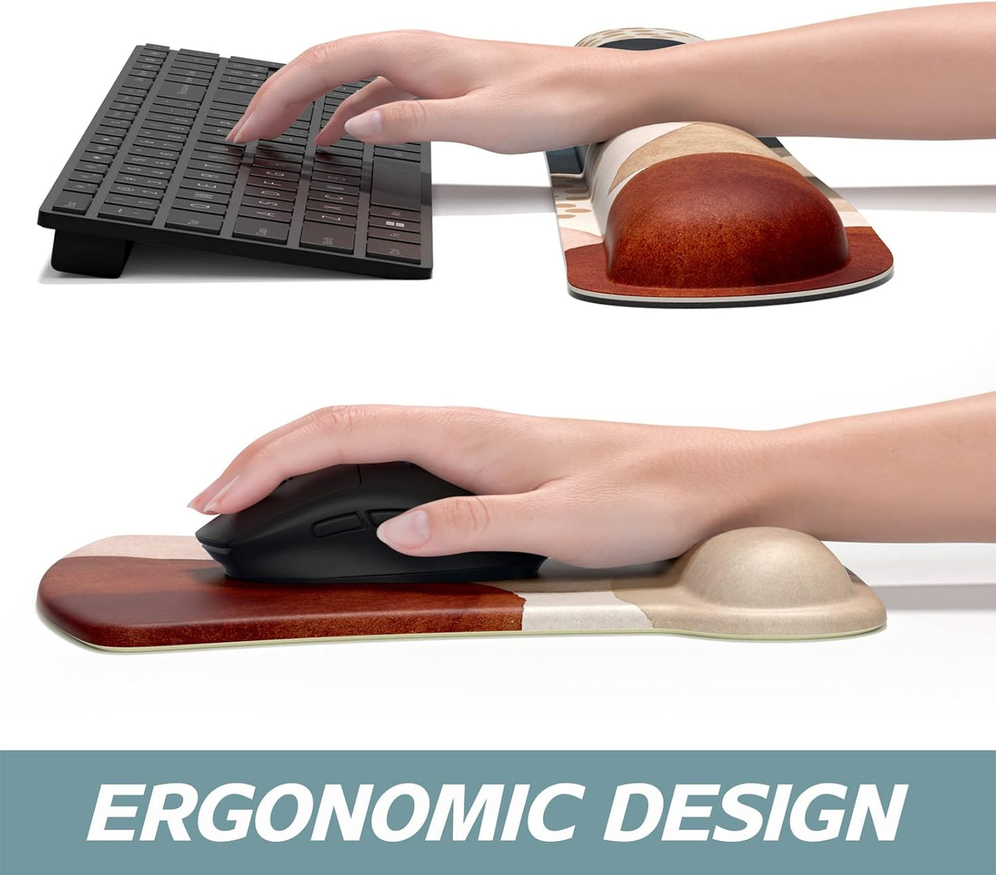Mouse Pad Wrist Support Keyboard Wrist Rest Pad Ergonomic Mousepad Non-Slip Memory Foam Keyboard Pad Easy Typing Pain Relief Perfect for PC Laptop Gaming Office,Abstract Marble Texture