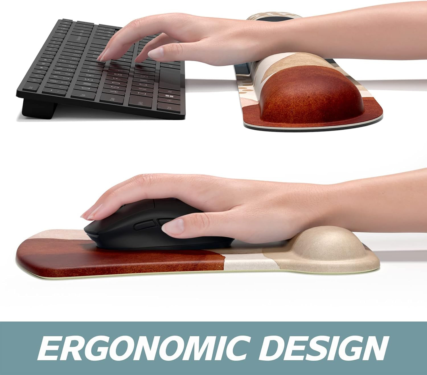 Mouse Pad Wrist Support Keyboard Wrist Rest Pad Ergonomic Mousepad Non-Slip Memory Foam Keyboard Pad Easy Typing Pain Relief Perfect for PC Laptop Gaming Office,Abstract Marble Texture