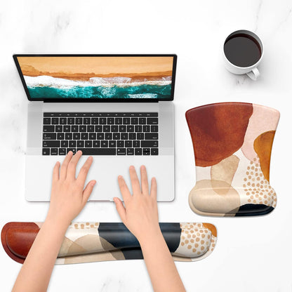 Mouse Pad Wrist Support Keyboard Wrist Rest Pad Ergonomic Mousepad Non-Slip Memory Foam Keyboard Pad Easy Typing Pain Relief Perfect for PC Laptop Gaming Office,Abstract Marble Texture