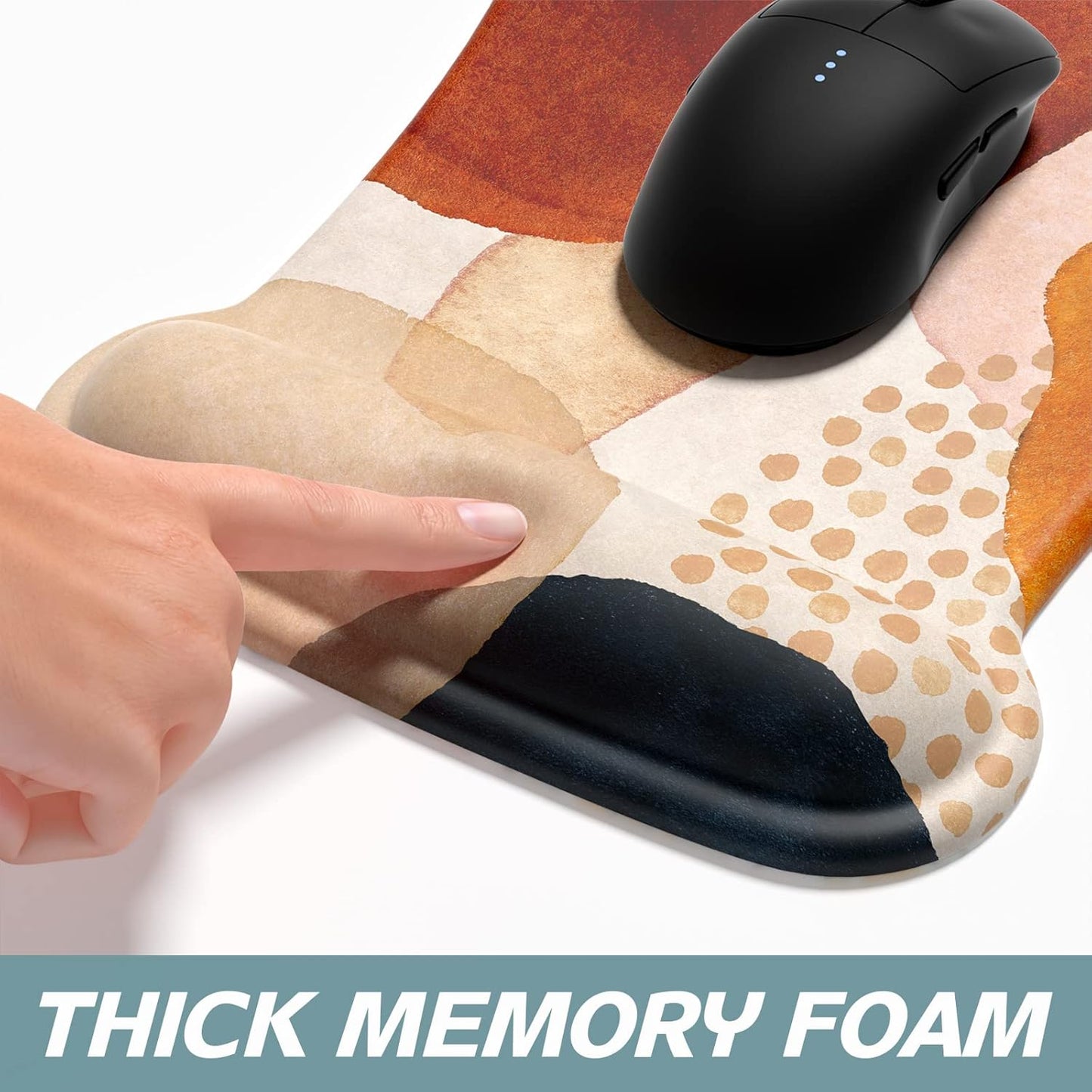 Mouse Pad Wrist Support Keyboard Wrist Rest Pad Ergonomic Mousepad Non-Slip Memory Foam Keyboard Pad Easy Typing Pain Relief Perfect for PC Laptop Gaming Office,Abstract Marble Texture